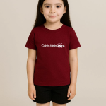 T-shirt Fille imprimé CK jeans bordeau