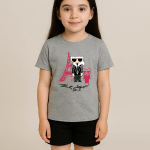 T-shirt fille imprimé karl gris