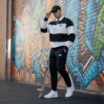 Ensemble Survêtement Bicolore en Molleton Gratté - Confort & Style Noire